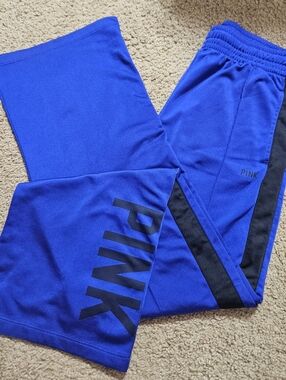 PINK Victoria's Secret Vintaged Flared Spellout Zip Ankle Joggers/Track Pants